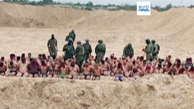 Dezenas de palestinianos detidos e transportados em roupa interior pelo exército israelita