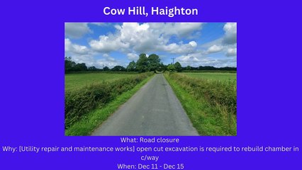 Preston roadworks starting Dec 11-17