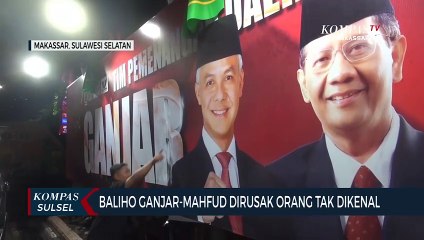 Baliho Ganjar-Mahfud Dirusak Orang Tak Dikenal