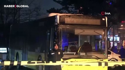İETT otobüsünün kaymasını engellemek isterken böyle ezildi