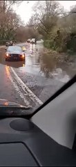 Flooding on the road between Callington and St Ive