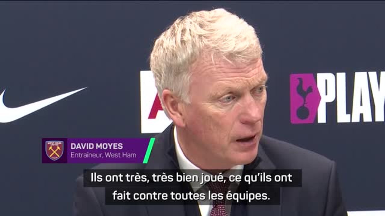 West Ham - Moyes : "Tottenham a très, très bien joué"