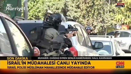 Yine israil, yine polis şiddeti! Canlı yayında müdahale