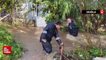 Bodrum’da yağmur sonrası ev ve yollar su altında kaldı