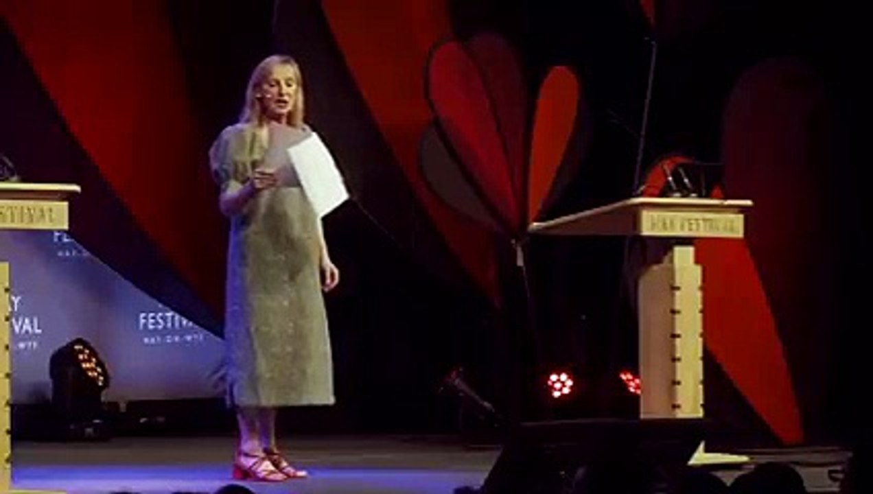 Actress Lesley Sharp reading The Charge of the Light Brigade at the Hay Festival