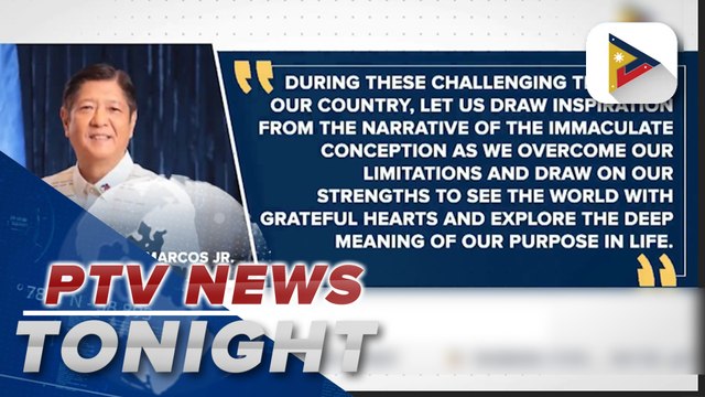 PBBM urges Filipinos to emulate sacrifice made by Virgin Mary during observance of Immaculate...