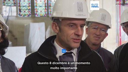 Cattedrale di Notre Dame, Macron visita il cantiere