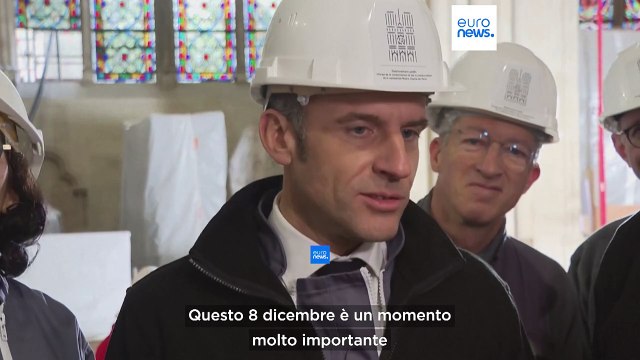 Cattedrale di Notre Dame, Macron visita il cantiere