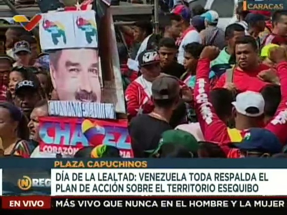 Pueblo caraqueño manifiesta su amor al Cmdt. Chávez y respaldan las acciones en defensa del Esequibo