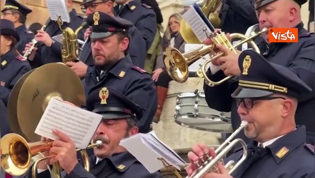 Immacolata a Roma, l'esibizione della Fanfara della Polizia di Stato