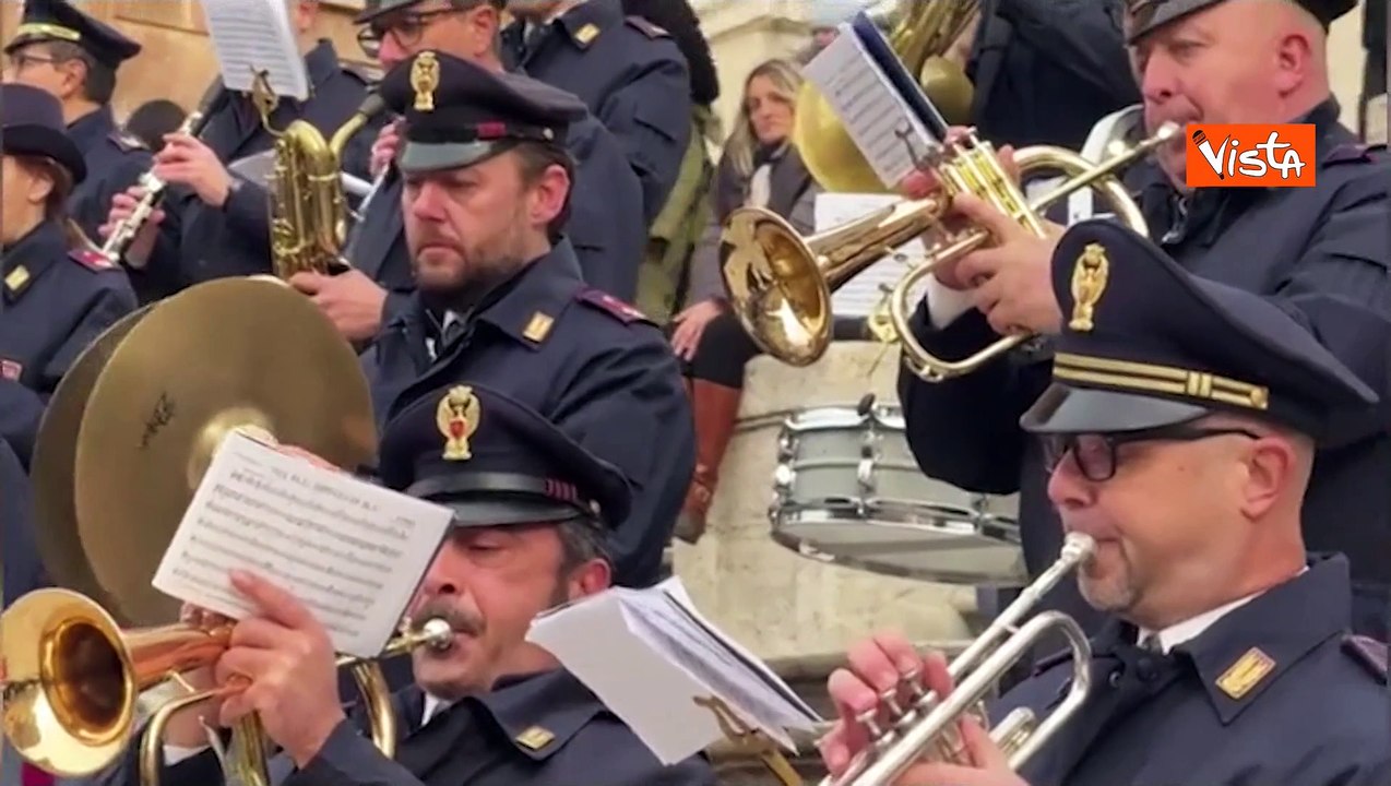 Immacolata a Roma, l'esibizione della Fanfara della Polizia di Stato