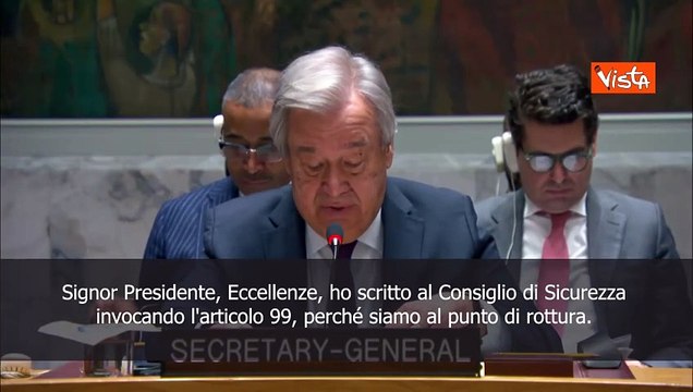 Guterres invoca articolo 99 della Carta dell'Onu: A Gaza siamo a punto di rottura
