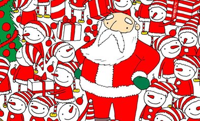 Kuinka nopeasti voit löytää kadonneen punaisen joulupukin hatun?