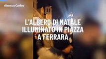 Video dell'albero di Natale illuminato in piazza a Ferrara