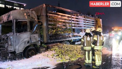 Esenyurt'ta Sinek İlacı Taşıyan TIR'da Yangın Çıktı