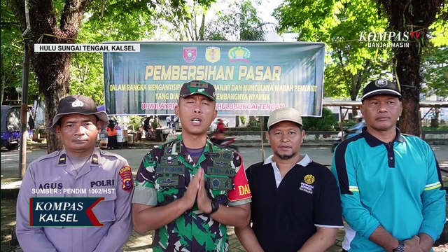Tanam 200 Pohon, Bersihkan Drainase Hingga Pasar, Kodim 1002/HST Karya Bakti Cegah Banjir dan Wabah