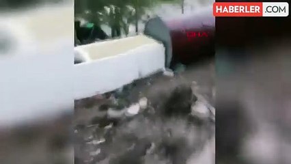 Çermik ilçesinde sağanak sonucu su baskınları yaşandı