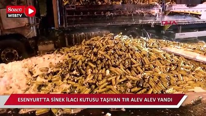 Esenyurt'ta bir TIR alev alev yandı