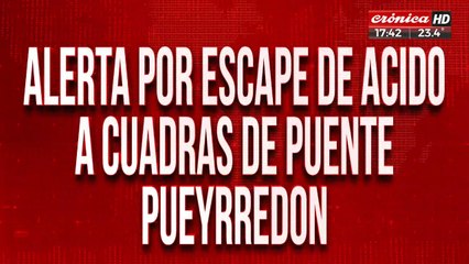 Alerta por escape de ácido a cuadras del Puente Pueyrredón