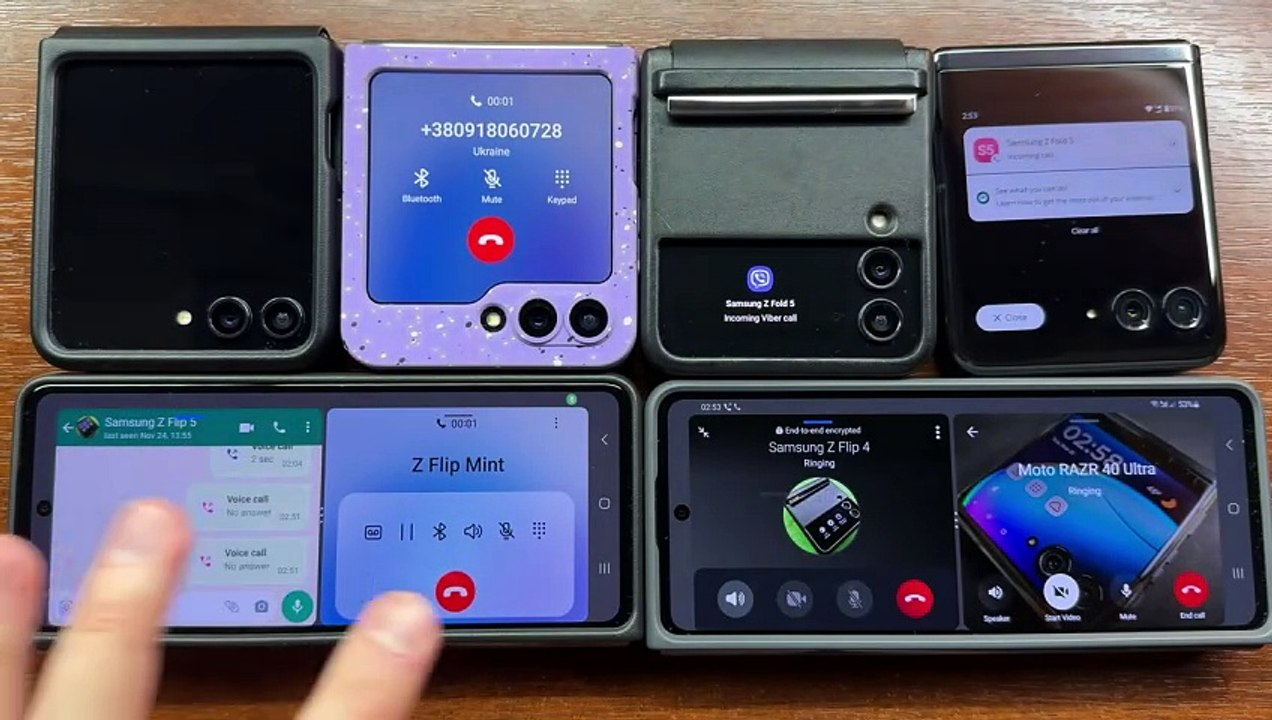 Samsung Z Fold 5 + Z Fold 4 Call Samsung Z Flip 5s, Z Flip 4 & Moto Razr Incoming & Outgoing Calls
