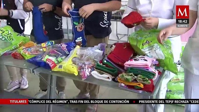 Alumnos hacen presentes para niños afectados por el huracán Otis , Acapulco