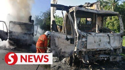 One burnt to death in van-lorry crash in Bagan Serai