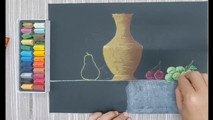 طبيعة صامتة بالسوفت باستل ( pastel sec) ( soft pastel).