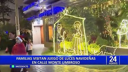 Navidad en Surco: familias visitan espectáculo de luces en calle Monte Umbroso
