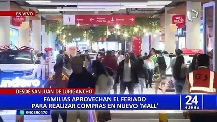 SJL: familias aprovechan feriado para realizar compras en nuevo Mall Aventura