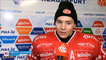 Clemens Unterweger (KAC) nach dem Sieg gegen Bozen