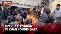 Sejumlah Bangunan di Khan Younis, Gaza Hancur Pasca Serangan Udara Israel