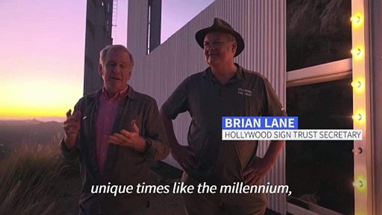 Hollywood sign lights up to mark its 100th anniversary