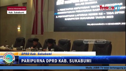 Paripurna DPRD Kab. Sukabumi Ke-30 Bahas Propemperda 2024 dan Laporan Reses 2023