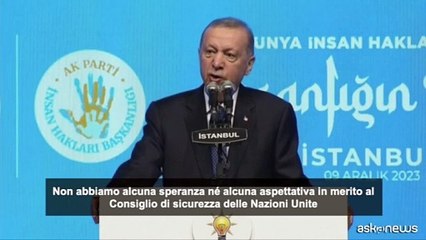 Veto Usa, Erdogan denuncia il "Consiglio di protezione di Israele"