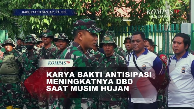 Antisipasi Banjir, Kodim 1006/Banjar Kerahkan Pasukan Bersihkan Drainase, Pasar Serta Tanam Pohon