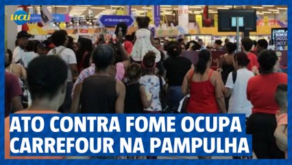 Manifestação contra fome ocupa Carrefour na Pampulha