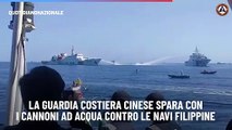 La guardia costiera cinese spara con i cannoni ad acqua contro le navi filippine