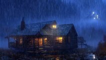 Sounds of rain and thunder at night - fast and deep sleep with heavy rain falling on the roof