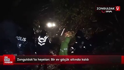 Zonguldak’ta heyelan: Bir ev göçük altında kaldı