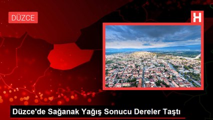 Düzce'de Sağanak Yağış Sonucu Dereler Taştı