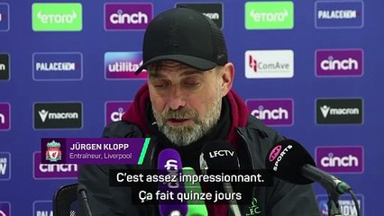 Klopp sur les 200 buts de Salah : "Ça fait 15 jours qu'on emmene le maillot partout"