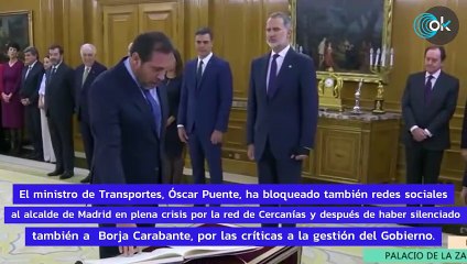 El sectarismo de Óscar Puente: también bloquea a Almeida en redes en plena crisis de Cercanías