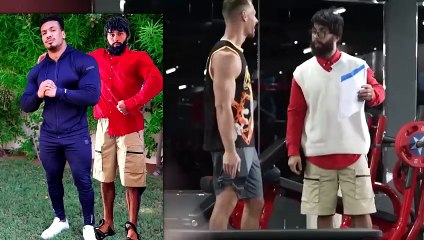 FAKE TRAINER PRANK with LARRY WHEELS _ Elite Powerlifter Pretended to be a Beginner coah in Gym