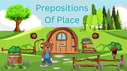 Beary Visits The Forest Cat Cafe Where He Learns About Prepositions.