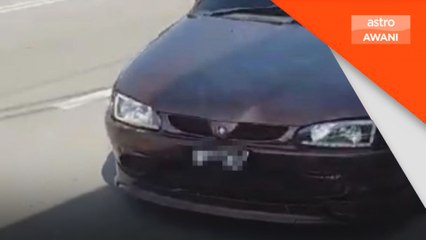 Pemandu rempuh, ugut penunggang motosikal ditahan