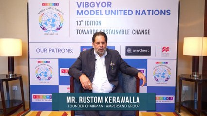 Rustom Kerawalla speaking on the occasion of 13th VIBGYOR MUN conference