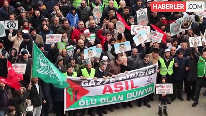 Erzurum'da Binlerce Kişi Filistin'e Destek Yürüyüşü Yaptı