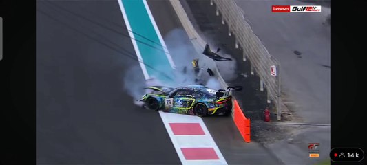 12H Abu Dhabi IGTC 2023 Race Borghi Huge Crash