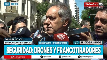 Daniel Scioli, en la asunción de Milei: "Lo importante es que las fuerzas del cielo lo iluminen"