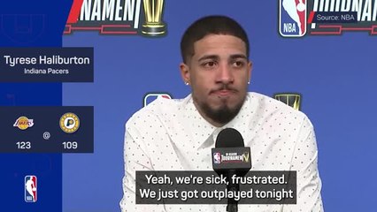 Video herunterladen: Tyrese Haliburton feeling 'sick' after Pacers lose In-Season final